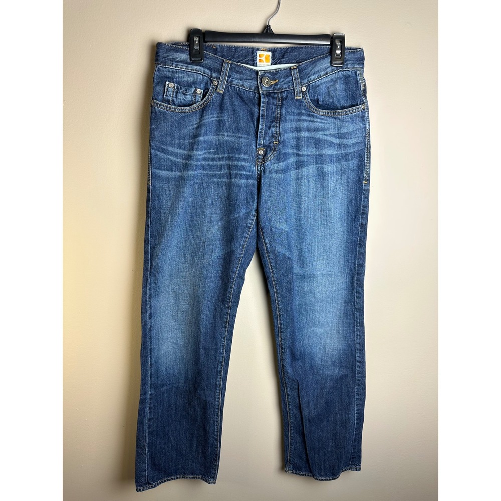 Hugo Boss Orange‎ 31 Mens Straight Leg Jeans Blue Denim 33x32 Button Fly